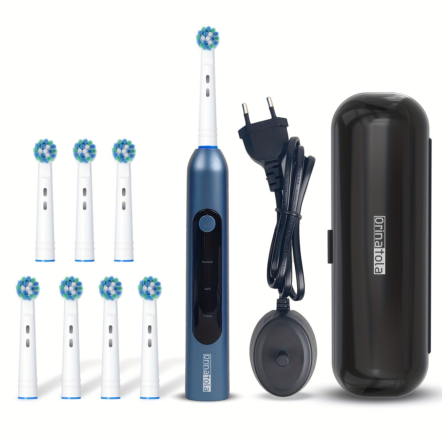 Juftliklar uchun elektr tish cho'tkasi, 3 ta rejim va sayohat qutisi bilan qayta zaryadlanuvchi