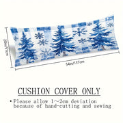 Festive Christmas Tree Decorative Pillow Cover Double-Sided Woven Polyester for Sofa and Home Decor