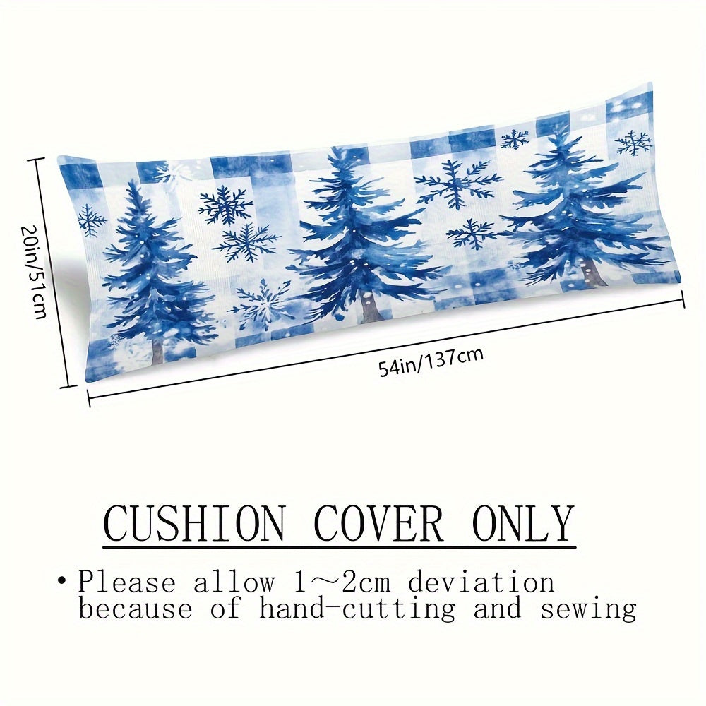 Festive Christmas Tree Decorative Pillow Cover Double-Sided Woven Polyester for Sofa and Home Decor