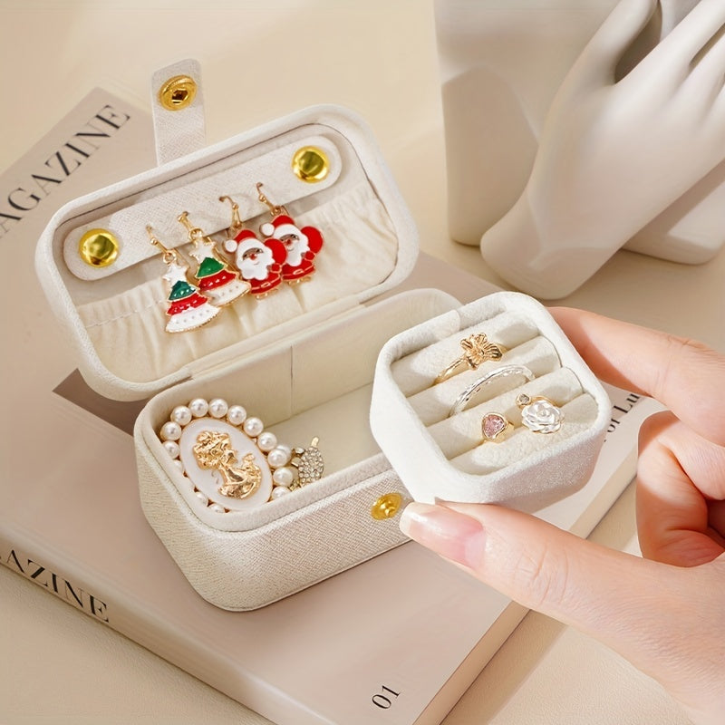 Розовая кожзаменитель из искусственной кожи для украшений с отделениями-органайзерами для путешествий и хранения