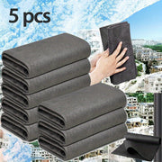 5 Pack Microfiber Glass Wiping Rags for Windows Mirrors Cars Cleaning