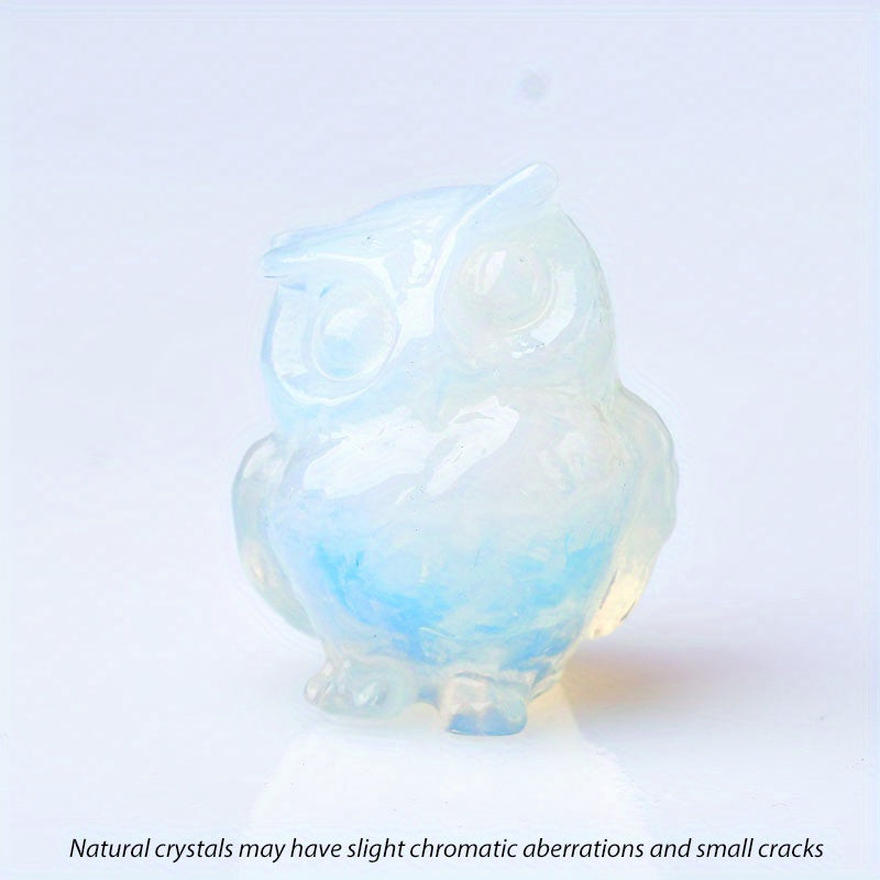 Crystal Carved Owl Figurine for Home Decor and Gift