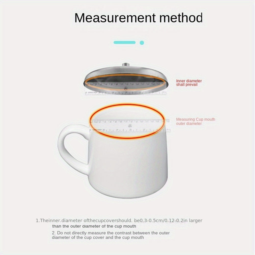 Stainless Steel Leakproof Cup Lids for Mugs in 3 Sizes 8.5/9.3/10.2cm Dust-Proof Drink Covers