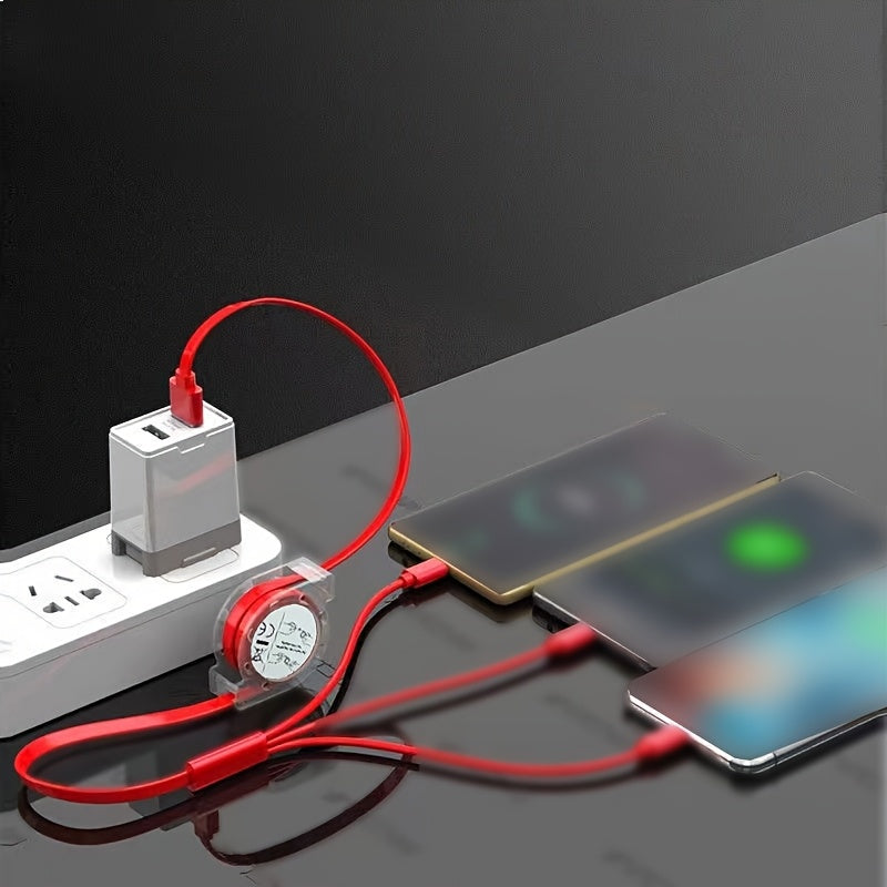 3-in-1 USB Charging Cable for iPhone Type-C Micro USB Portable Charger