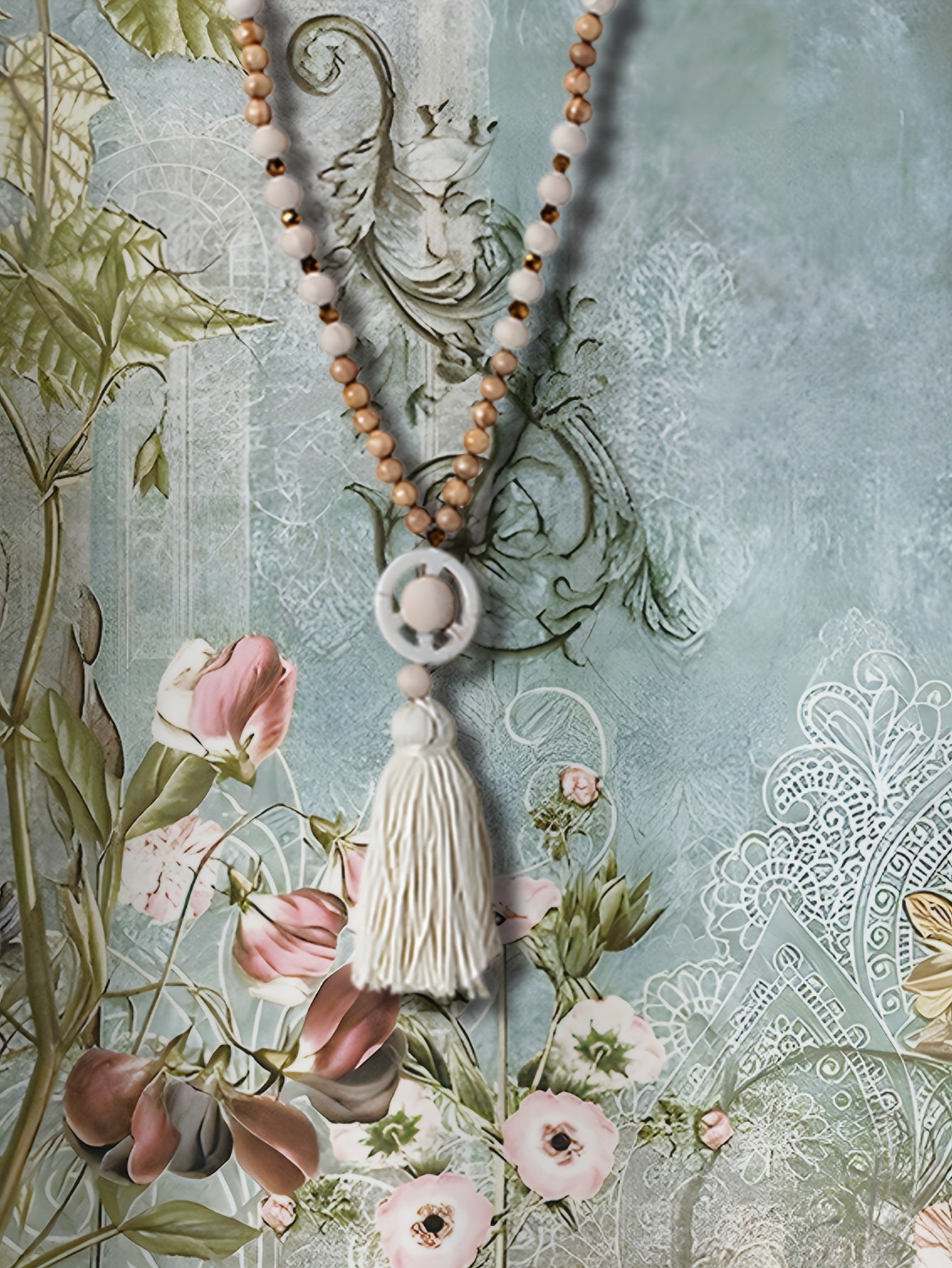 Plus Size Women's Crew Neck Sweatshirt Polyester Knit Floral Embroidery All-Season