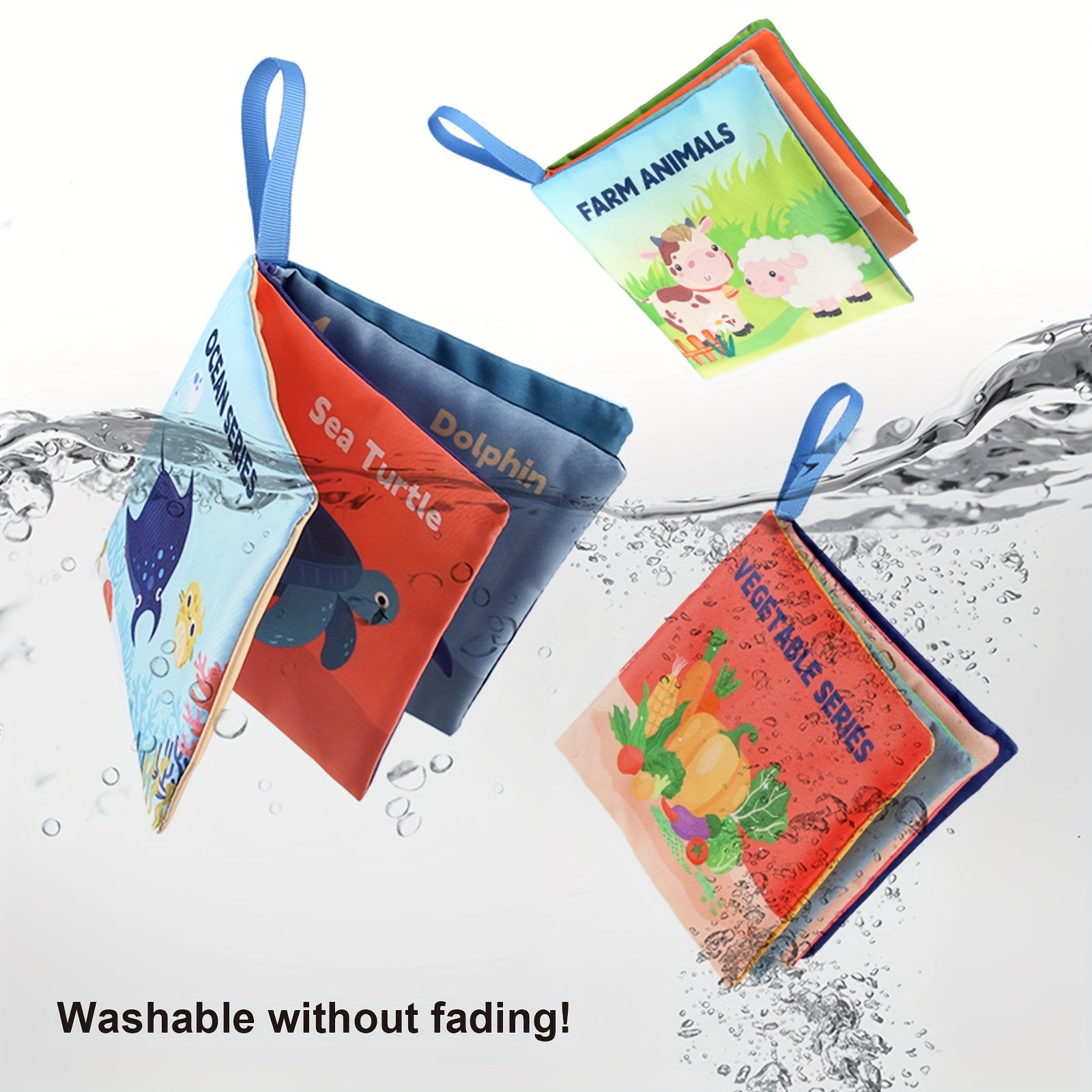 Set of 8 Baby Cloth Books for Early Education Tear-Resistant Chewable Multicolor