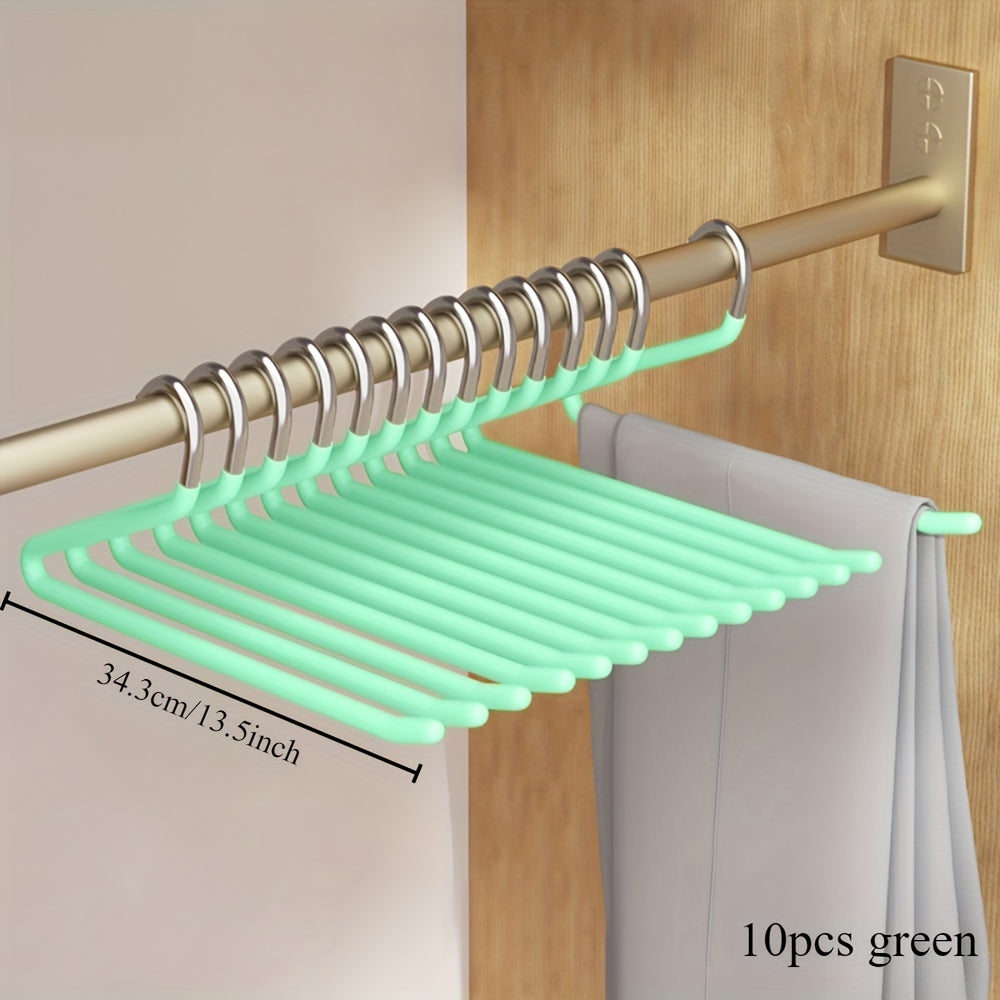 Set of 10 Rainbow Swan Clothes Hangers Non-Slip Space-Saving Stainless Steel