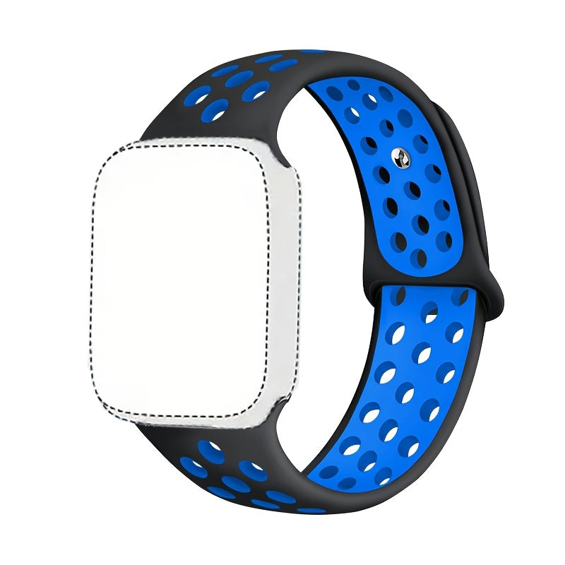 Silicone Watch Band for Apple Watch Ultra SE Series 1-10 Breathable Sport Strap with Deployant Clasp