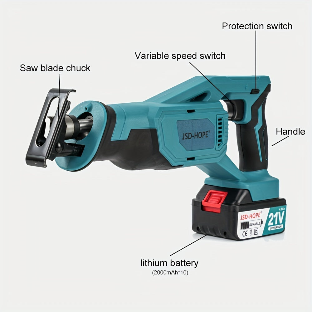 Cordless Reciprocating Saw 220V 240V PPSU Material Rechargeable Lithium Battery Included