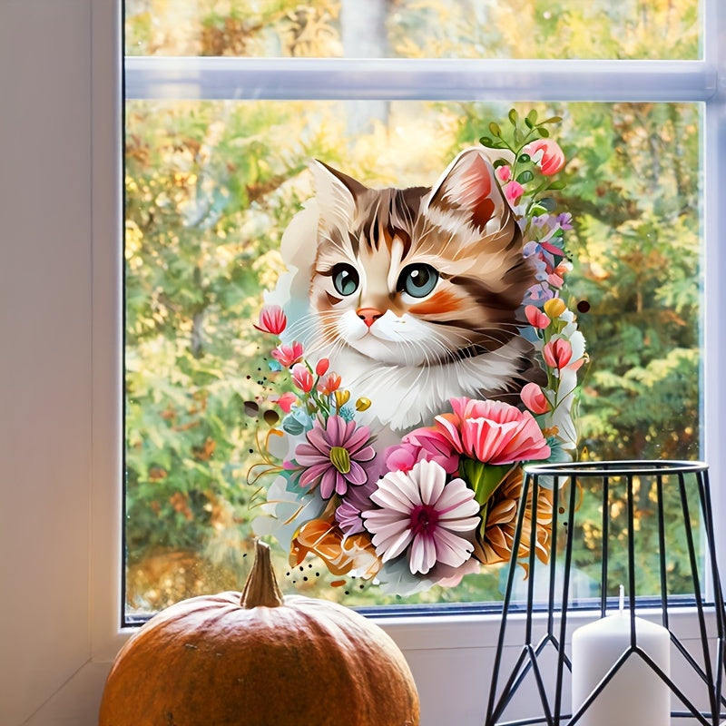 Matte Finish Vinyl Sticker Blue Birds Floral Birdhouse Decor 30cm