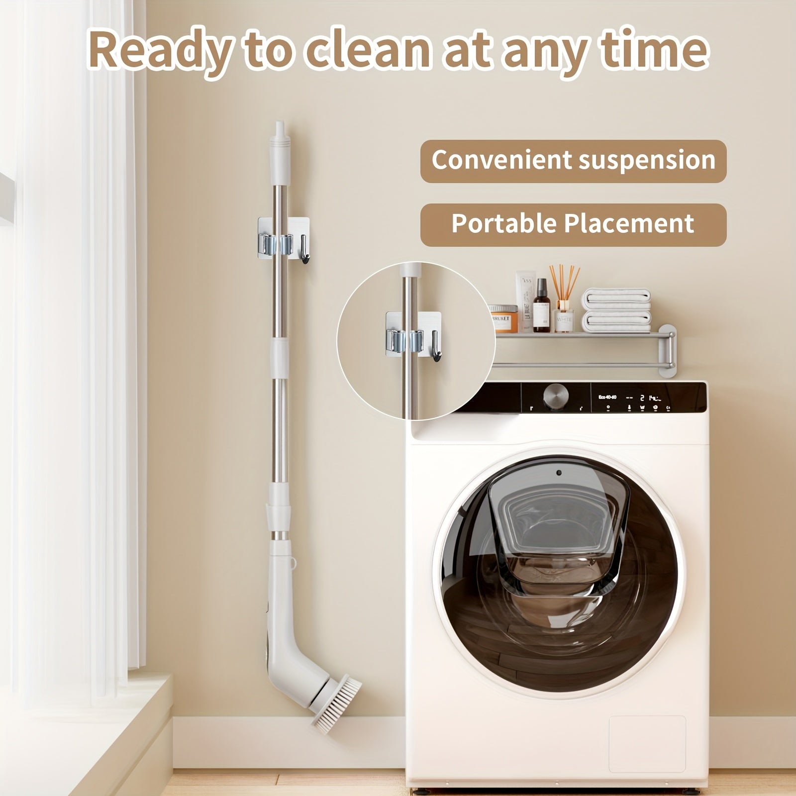 TUTOBL 2025 Elektr tozalash cho'tkasi, uzoq tutqichi, bir nechta aksessuarlar, sozlanadigan tezlik, ovoz funksiyasi, olib tashlanadigan uzatma tutqichi. Avtomobil, hammom, oshxona uchun ideal. Mustahkam ABS