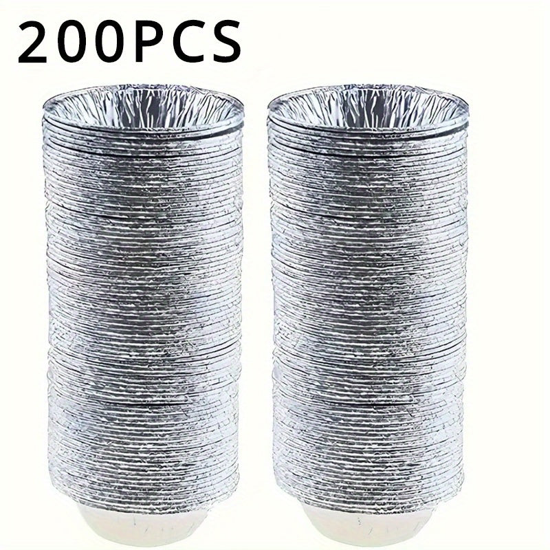 100/200 Pack Disposable Round Baking Foil Tins for Tarts and Pastries