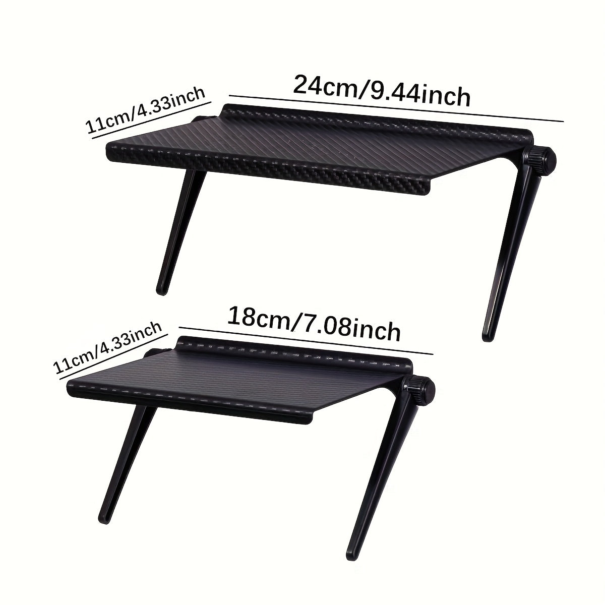Adjustable Black Shelf for TV Monitor with Media and Office Storage