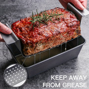 Meat Pie Pan with Drainage Tray Non-Stick Meatloaf Pan Bread Pan Set