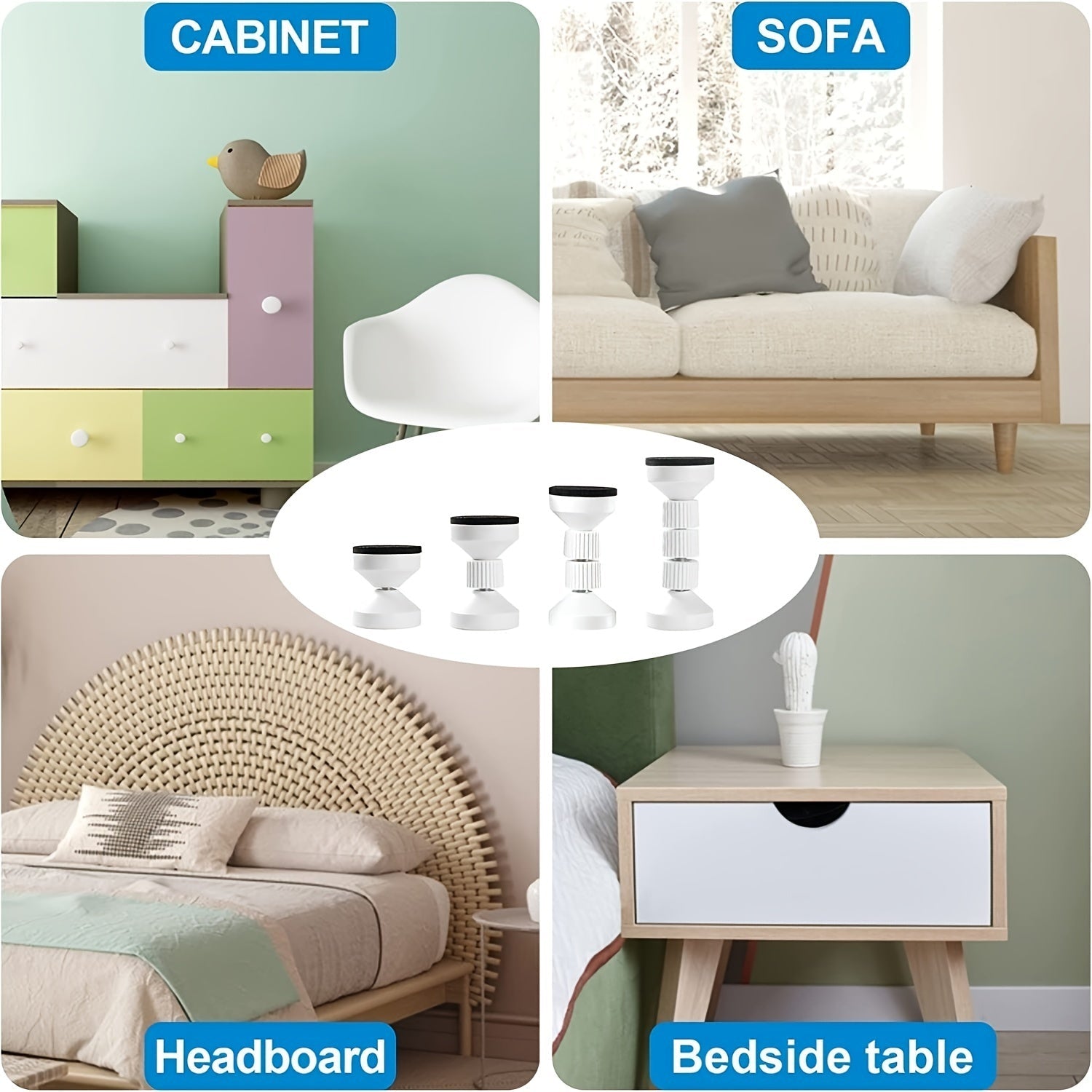 2 ta Moslashuvchan Boshqaruvchilar to'plami - Elektr energiyasi talab qilinmaydi, Kuchli plastikdan tayyorlangan, Yotoq va divanlar uchun klassik dizayn