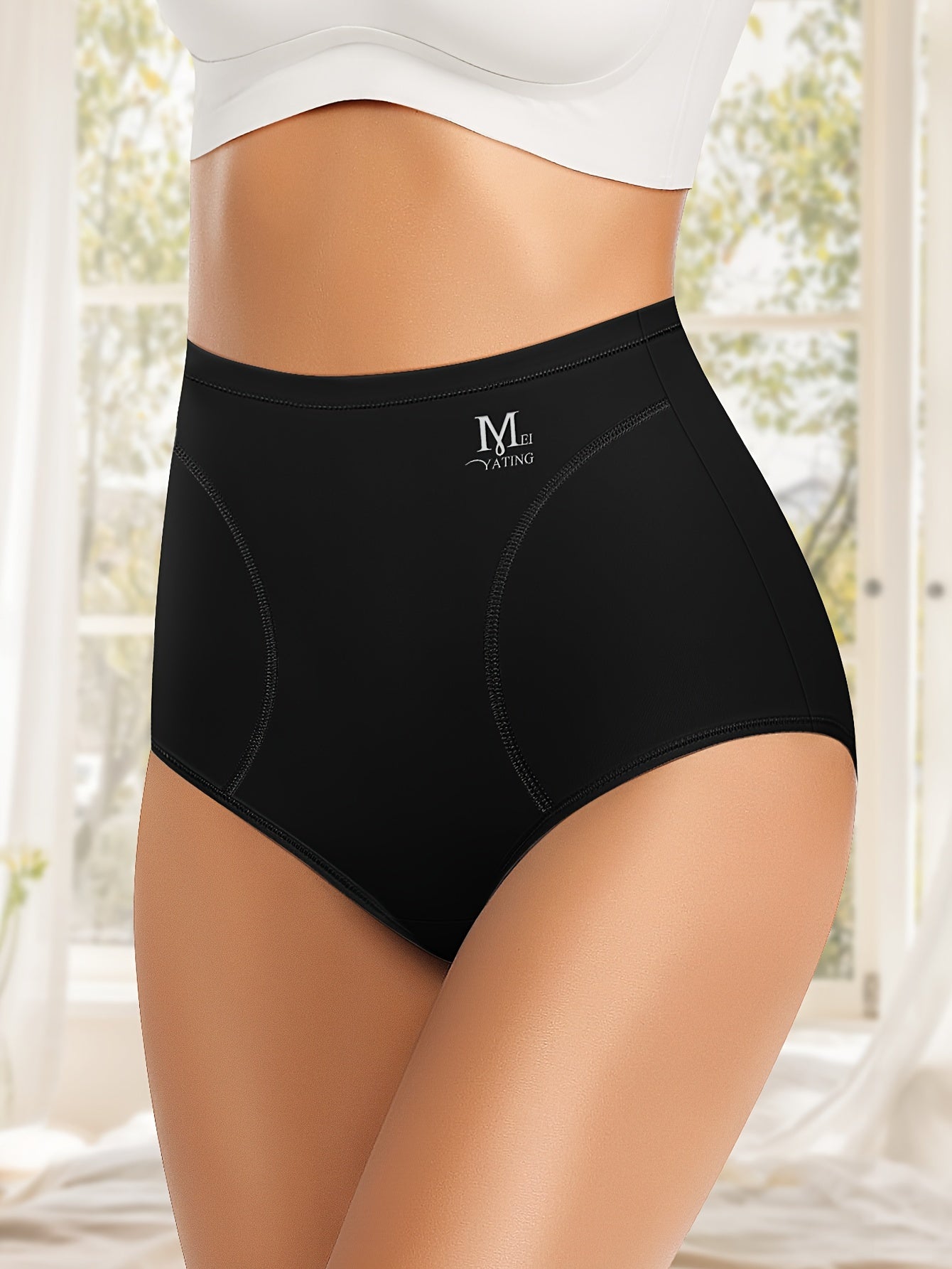 Seamless High Waist Briefs Breathable Stretchy Lingerie for Fall Winter