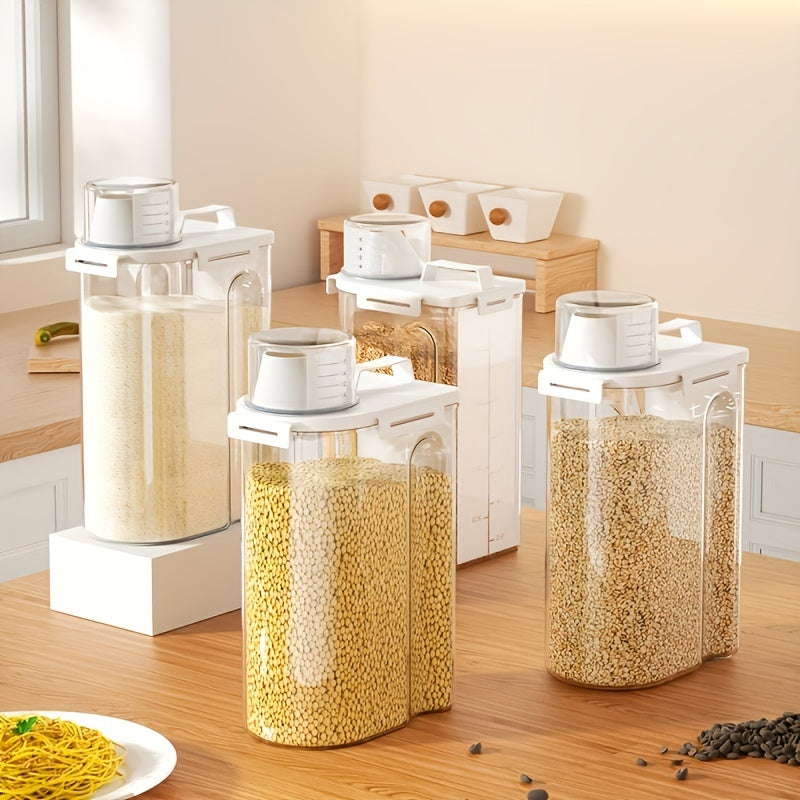 Havo o'tkazmaydigan oziq-ovqat saqlash konteyneri, oqib ketmaydigan kvadrat tank, guruch, yong'oq, un uchun