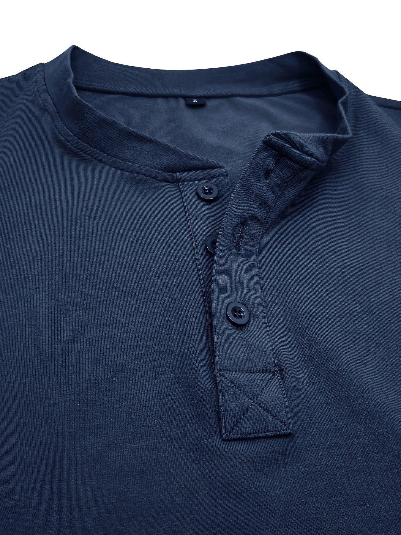 Men's Long Sleeve Cotton T-Shirt Henley Solid Fall Winter