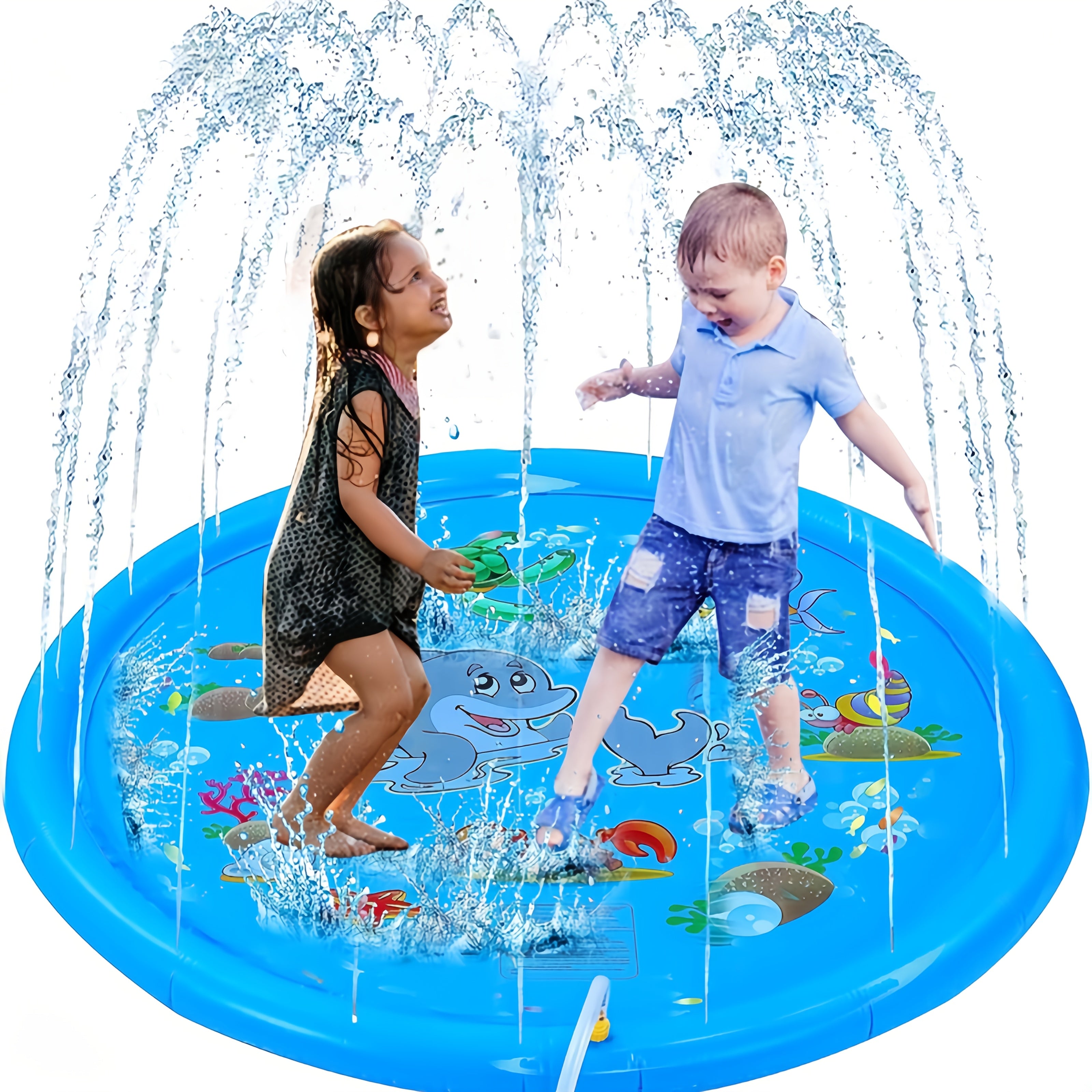 Kids Splash Pad 170cm Durable PVC Water Play Pool for Ages 3-5