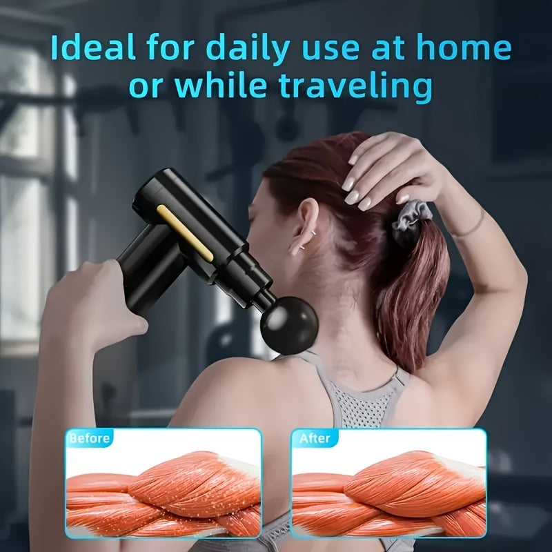 USB Massage Gun with LCD Display and 6 Settings for Whole Body Recovery