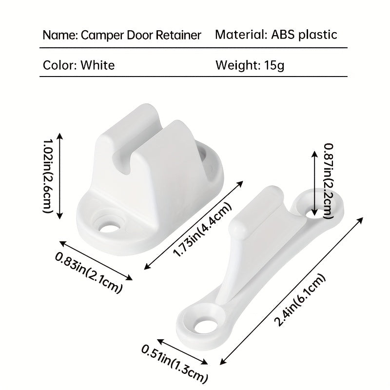 Nylon Door Stopper Set for RVs White T-Shaped Civilian Campers