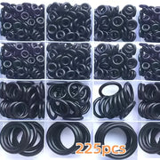 225pcs Rubber O-Ring Assortment Kit 18 Sizes Oil-Resistant Sealing Gaskets for Plumbing Automotive