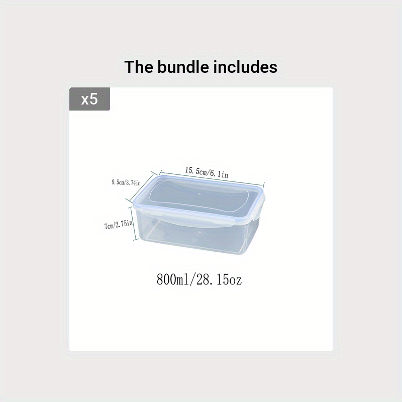 Unisex Plastic Storage Box Microwave Safe Food Container 1/4 Pcs Set