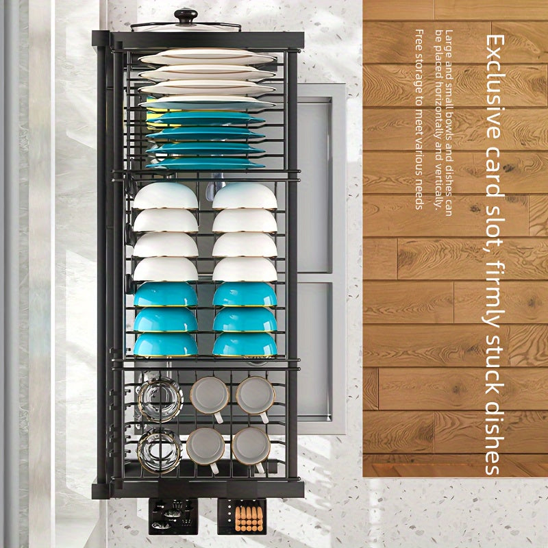 Multi-Functional Cast Iron Kitchen Organizer Rack for Dishes Utensils and Storage