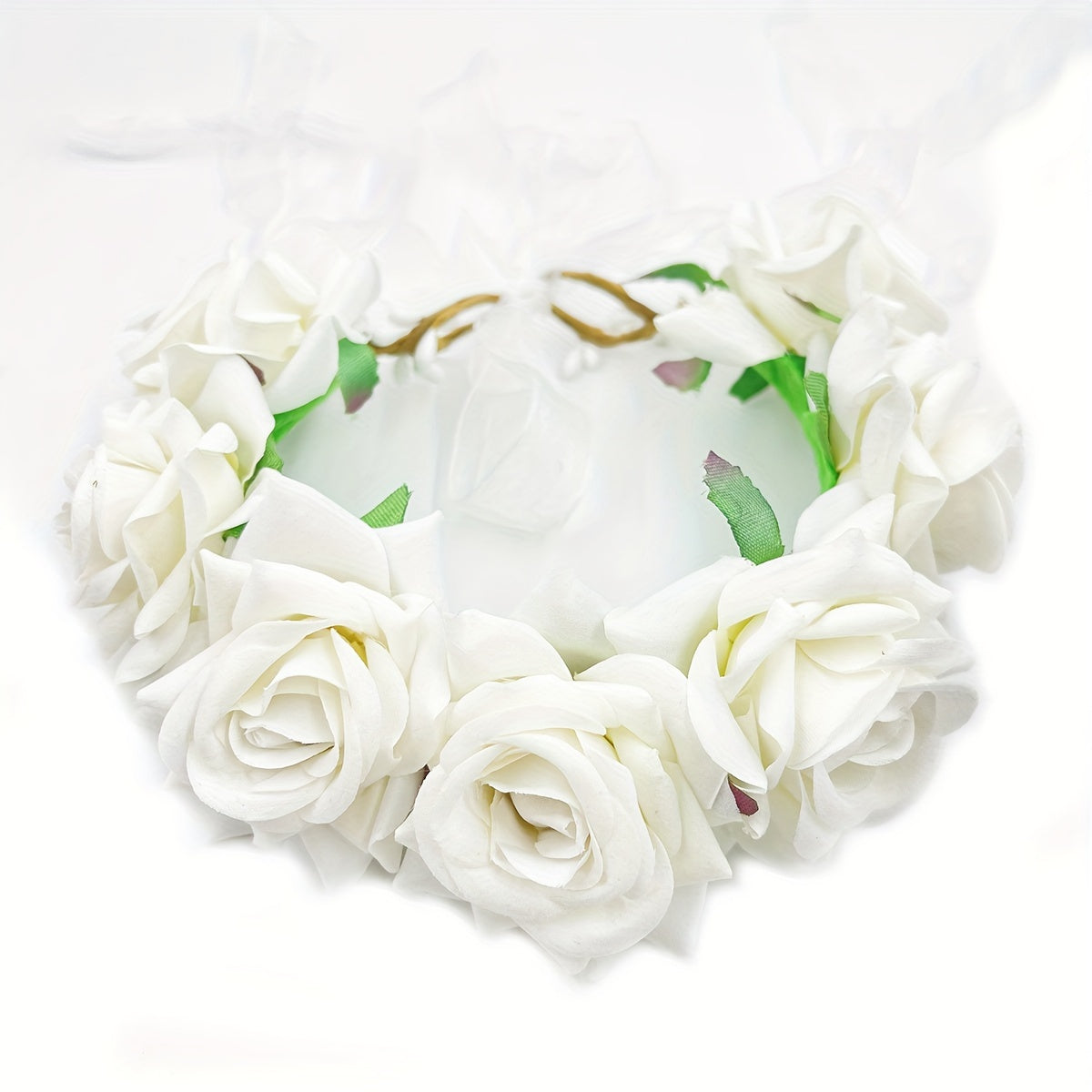 Adorno para el cabello con flor de novia, enredadera de rosas falsas, accesorio para peinado de boda en la playa