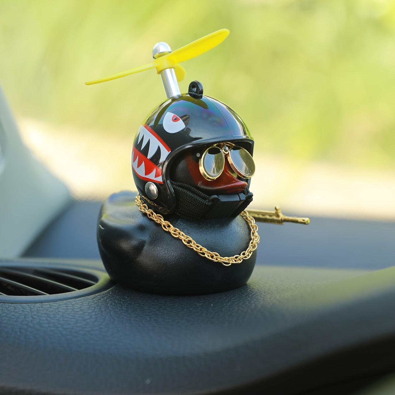 Duck Car Dashboard Ornament PVC Metal Gun Sunglasses Car Interior Decor Gift