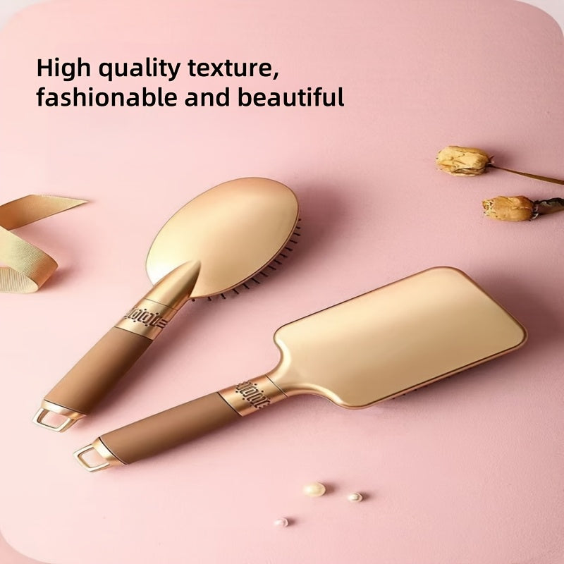 Set de cepillos para el cabello de mujer con cerdas de plástico y mango de ABS para cabello rizado y liso