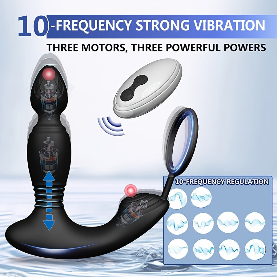 Men Silicone Thrusting Anal Vibrator Remote Control Prostate Massager