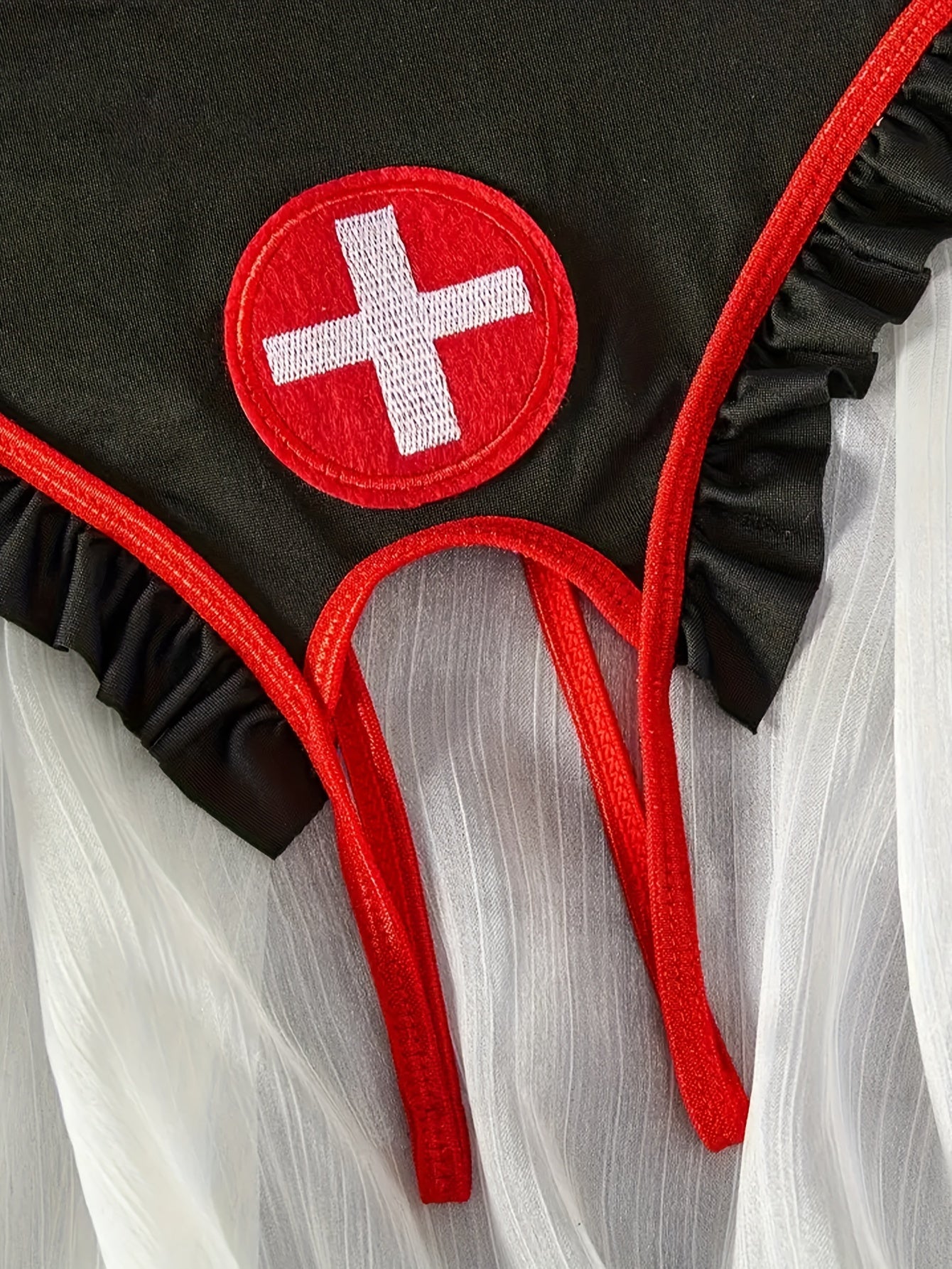 Naughty Maid Nurse Lingerie Costume with Hat for Adults