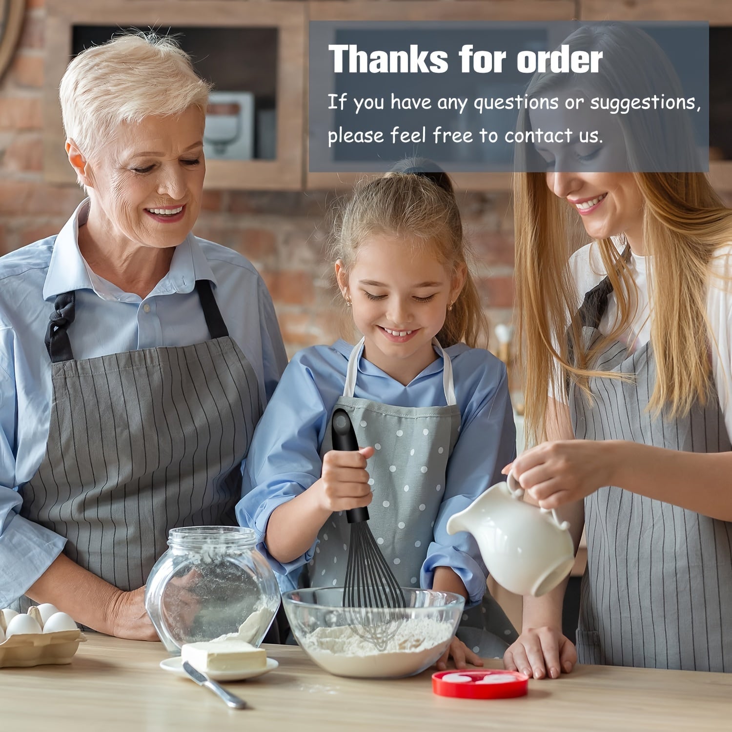 Silicone Whisk Dishwasher Safe Kitchen Cooking Heat-Resistant Powdered