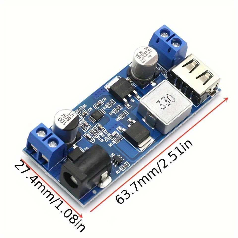 2pcs DC-DC Buck Converter 24V/12V to 5V 5A Power Supply Module for USB Charging