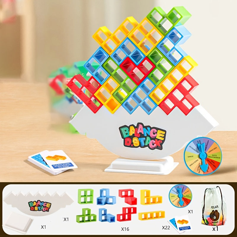 Educational Toy Balance Blocks and Puzzle Stack Toys for Concentration and Tower Building for Ages 3 and Up