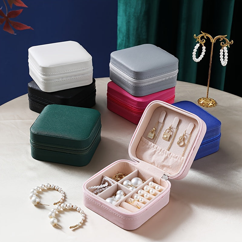 Portable Leather Jewelry Organizer for Earrings Rings and Necklaces