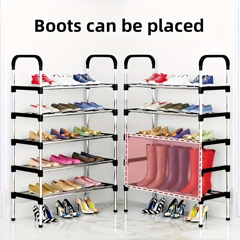 Multi-Layer Shoe Rack with Golden Connectors for Entryway and Bedroom Storage