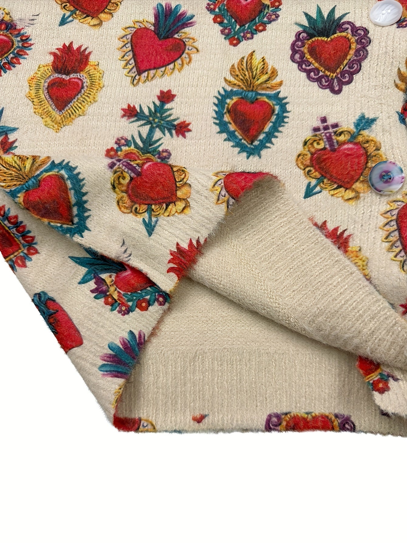 Women's Oversized V-Neck Cardigan Knit Sweater with Button Detail