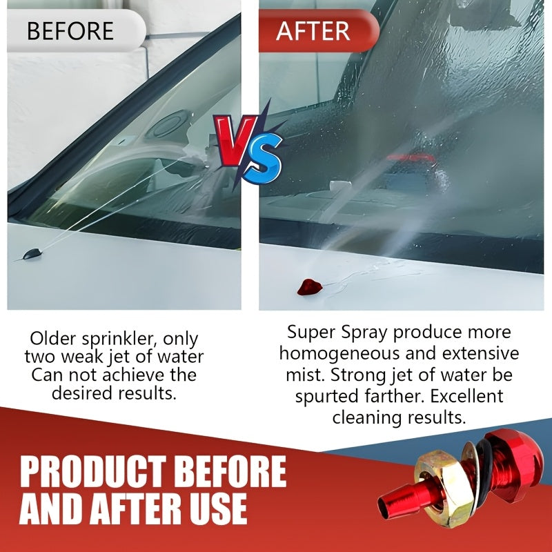 2pcs Aluminum Alloy Wiper Spray Nozzle Car Windshield Washer Nozzles Kit