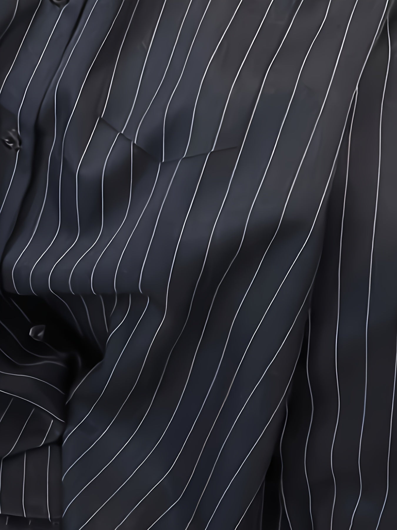 Women's Long Sleeve Striped Shirt Made from 100% Polyester with Lapel Collar and Button-Up Design