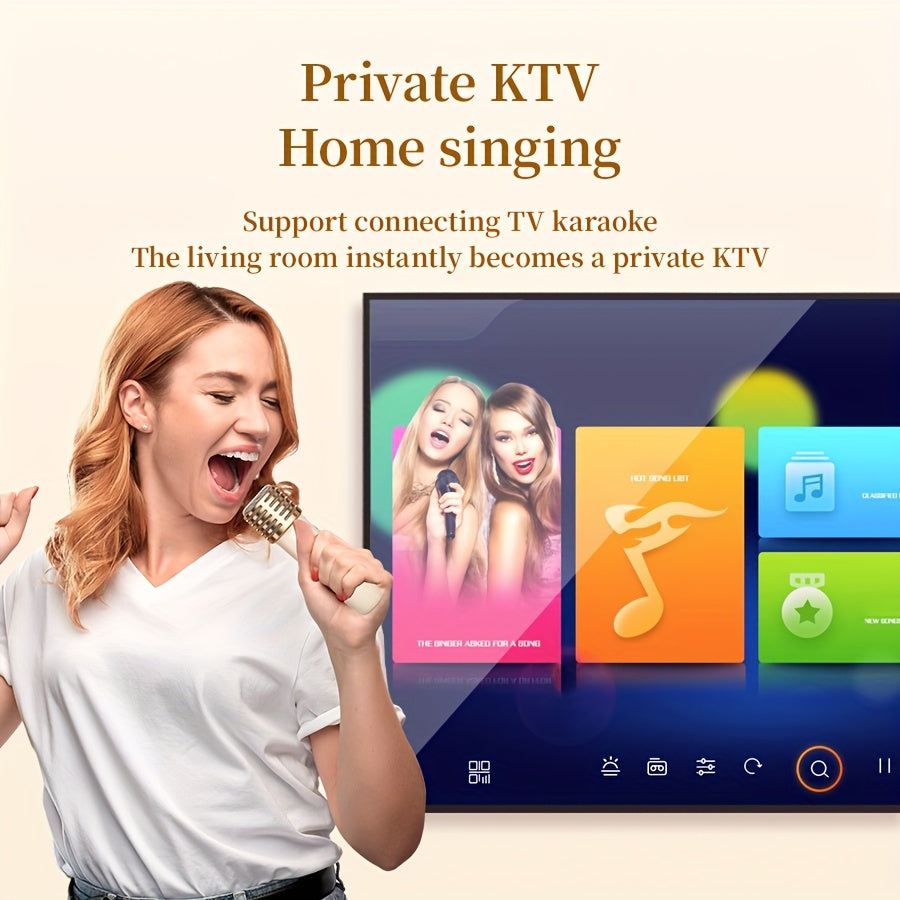 Mini Karaoke Machine with Wireless Microphone Party Lights for Kids and Teens