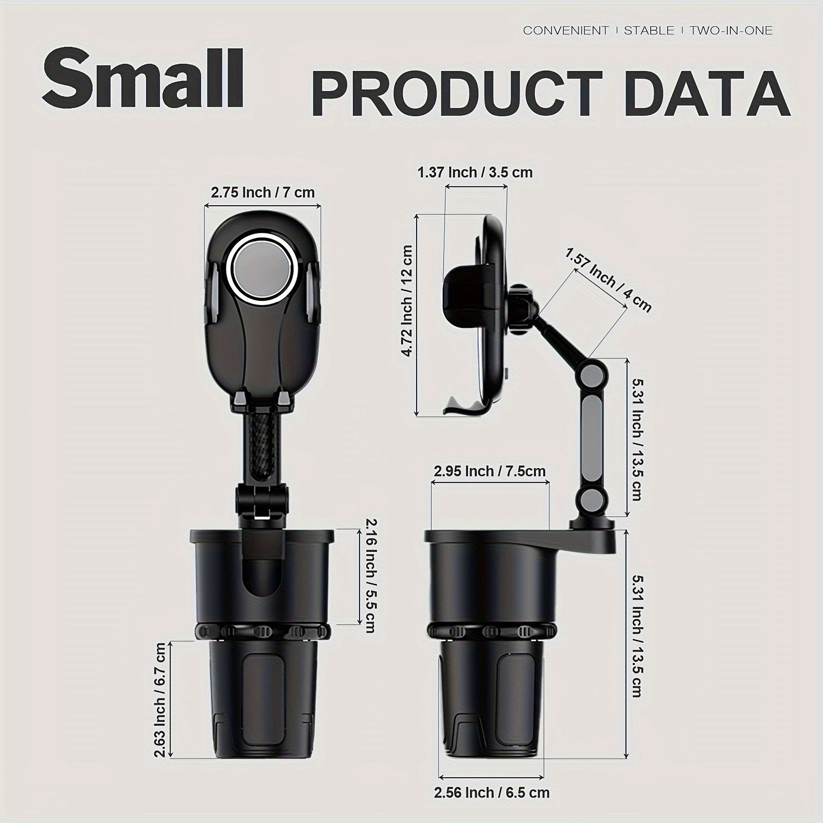 Avtomobil stakan tutqich telefon o'rnatgich universal kengaytirgich 360° burilish bilan