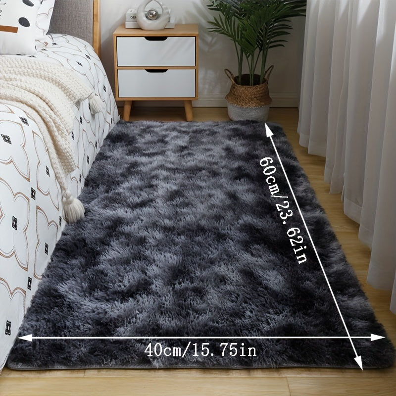 Tie-Dye Plush Area Rug with Gradient Design Non-Slip Thick Soft for Living Room Bedroom Balcony