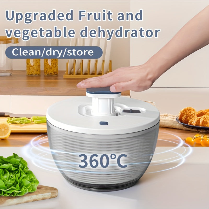 6L Manual Salad Spinner Vegetable Dryer Kitchen Tool for Lettuce Fruits