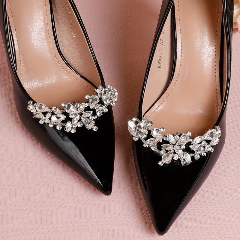 Women's Golden Diamond-Studded Shoe Clips for Shoes Bags and Pockets
