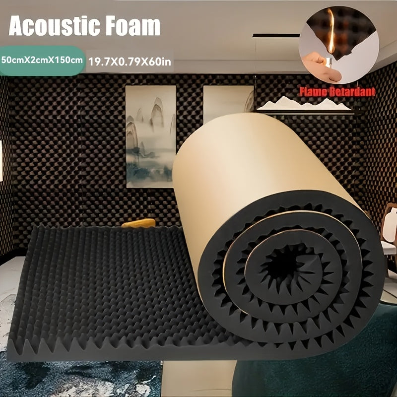 High-Density Black Foam Insulation Roll 50.04cm x 2.01cm x 152.4cm Waterproof Soundproof Noise Reduction