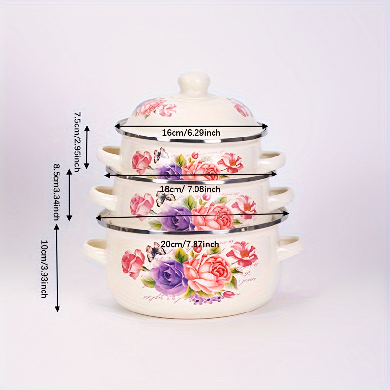 Enamel Soup Pot 16-20cm for Cooking and Serving Kitchenware