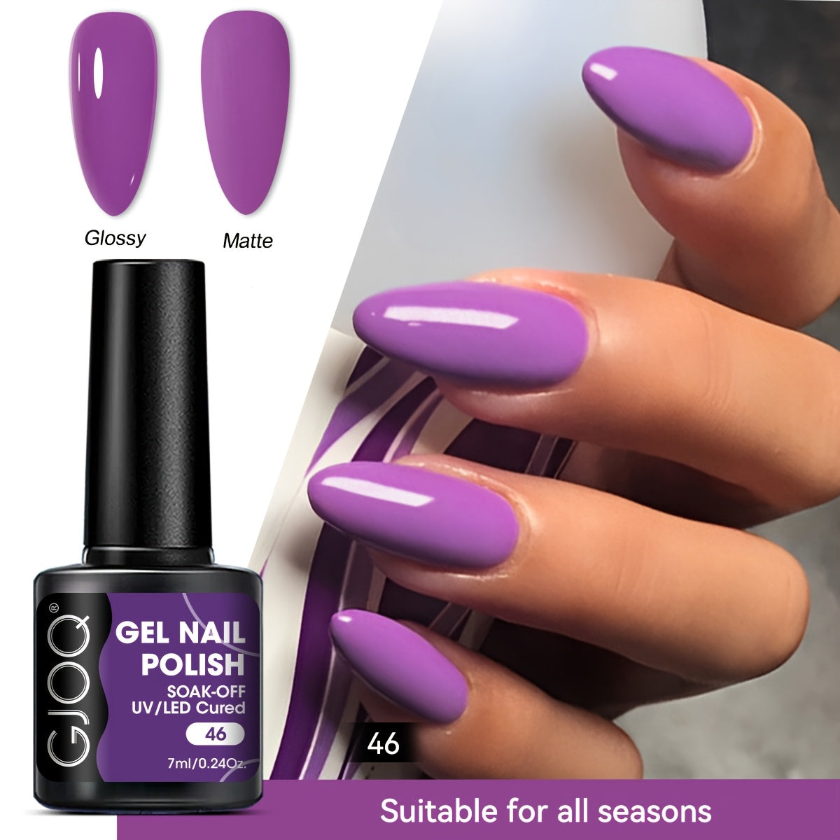 Gel Nail Polish Pink Purple Glitter Soak Off LED Manicure All Seasons