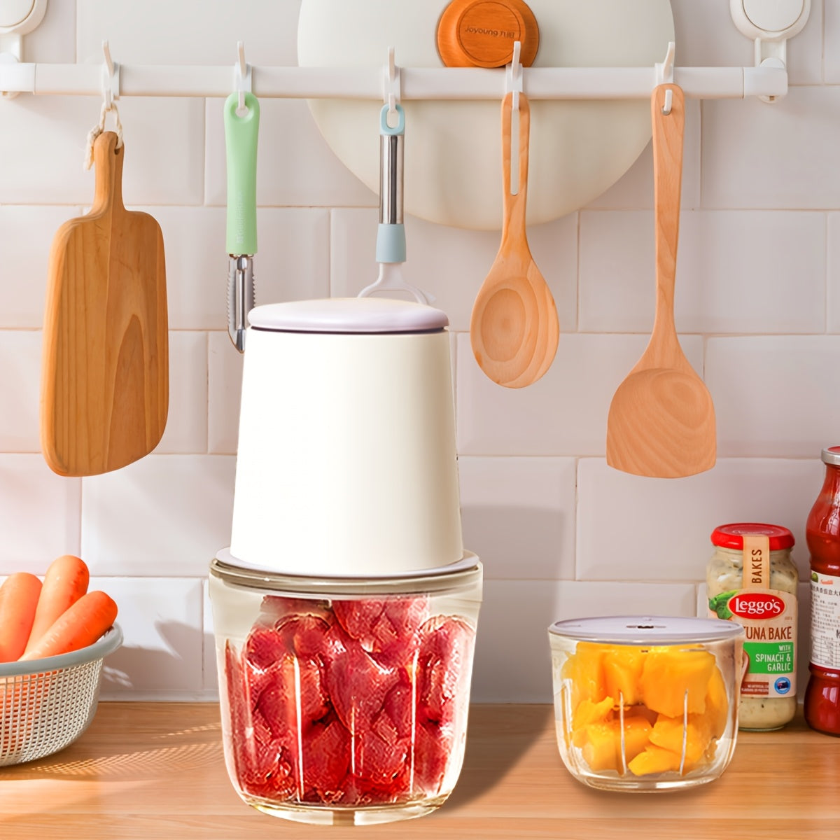 Procesador de alimentos de 600ml con carga USB, batería recargable de 1500mAh, picadora multifuncional para verduras, carne, frutos secos y hierbas